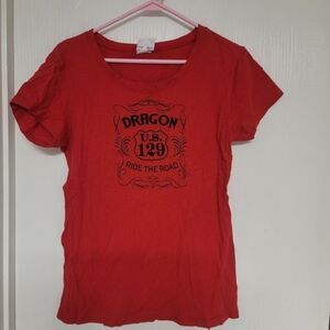 ~ red girls 2x or womens XS Harley Davidson dragon us 129 shirt